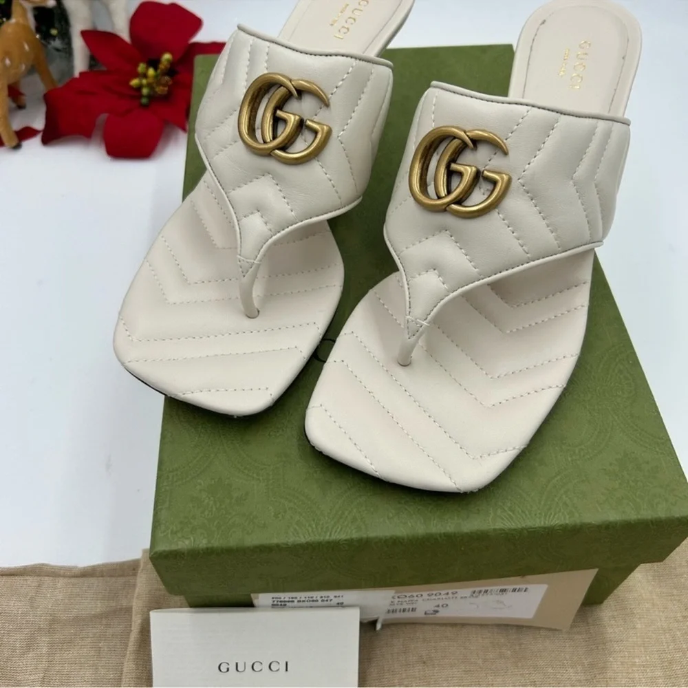 Women’s Gucci, GG Marmont, quilted leather sandal size 40 made in Italy - Picture 4 of 11
